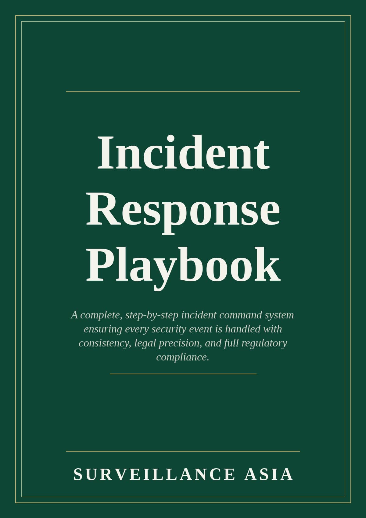 Incident Response Playbook — cover