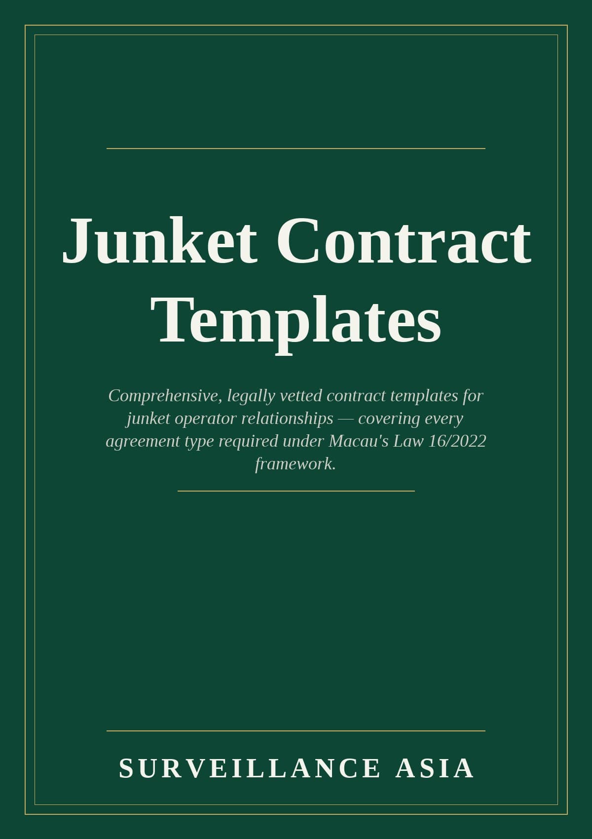 Junket Contract Templates — cover