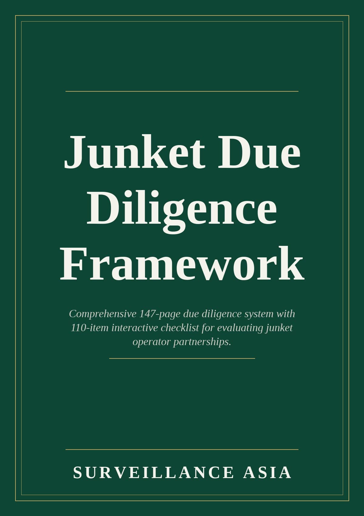 Junket Due Diligence Framework — cover
