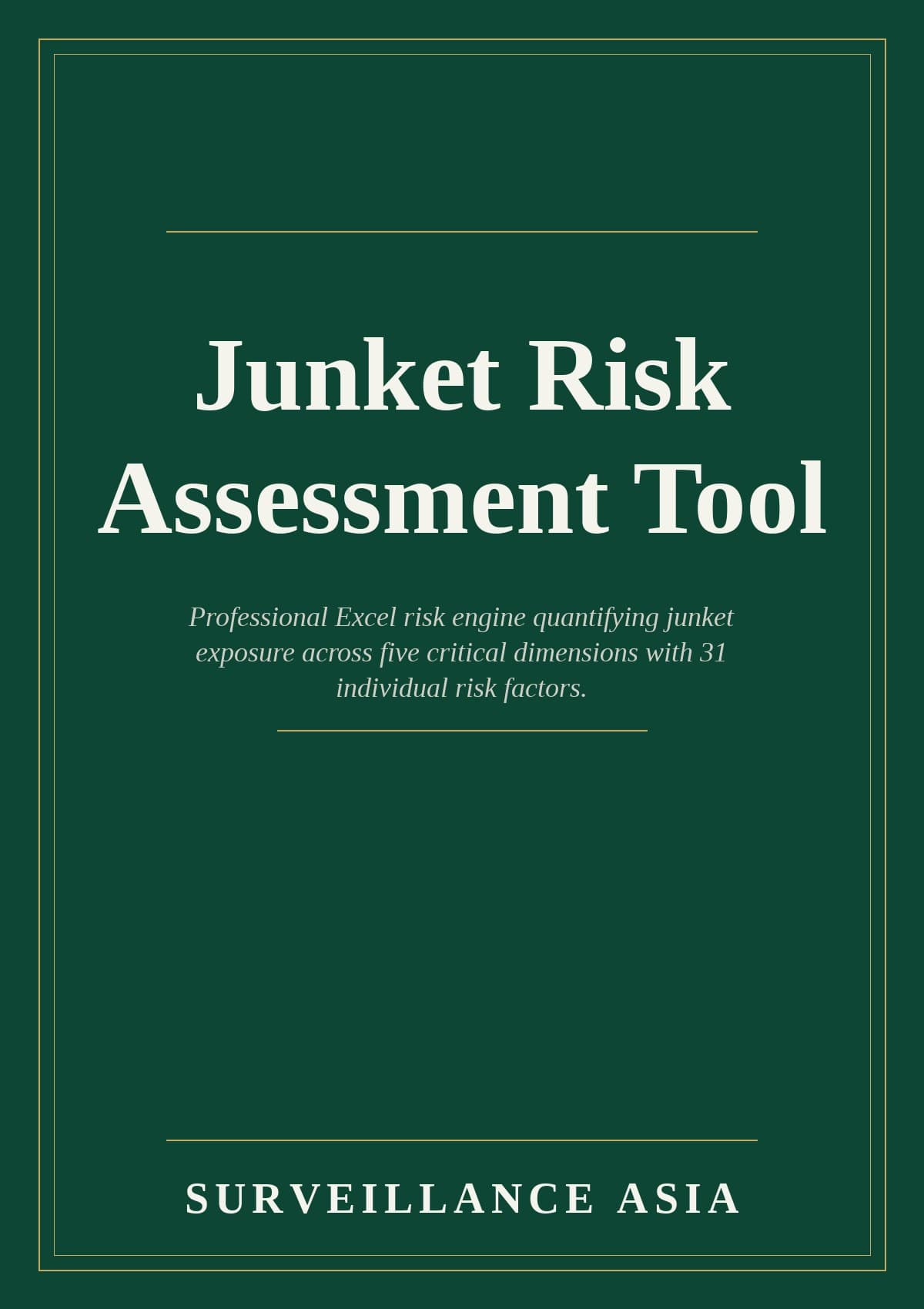 Junket Risk Assessment Tool — cover