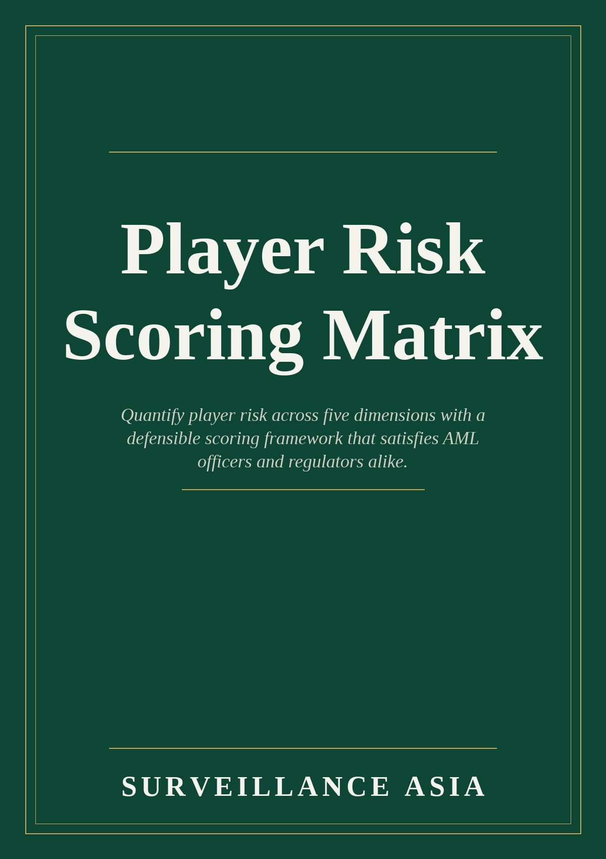 Player Risk Scoring Matrix — cover