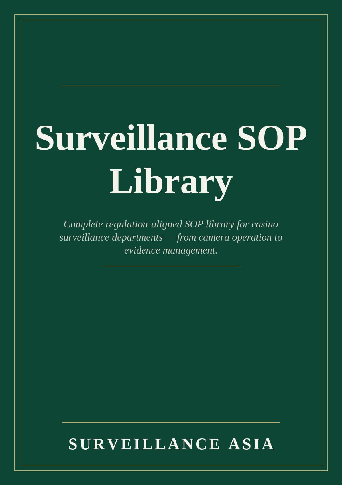 Surveillance SOP Library — cover