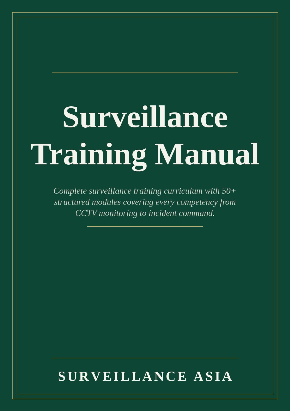 Surveillance Training Manual — cover
